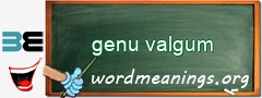 WordMeaning blackboard for genu valgum